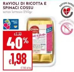 Pan Ravioli di ricotta e spinaci Cossu offerta