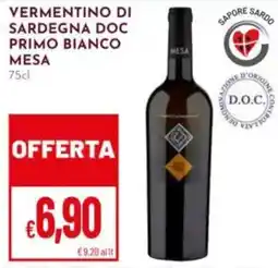 Pan Vermentino di Sardegna DOC Primo Bianco Mesa offerta