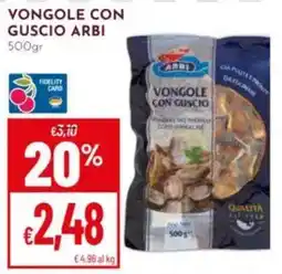 Pan Vongole con guscio Arbi offerta