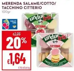 Pan undue tris! merenda salame/cotto/tacchino citterio offerta