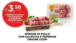 In Coop Origine Coop Spiedini di pollo con salsiccia e peperoni offerta