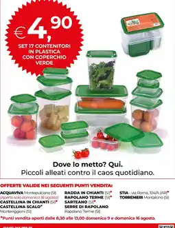 In Coop Set 17 contenitori in plastica con coperchio verde offerta
