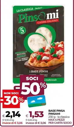 In Coop Base pinsa Pinsami offerta