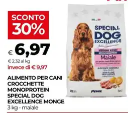 In Coop Alimento per cani crocchette monoproteina special dog excellence monge offerta