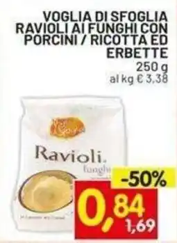 Centro Commerciale Discount Ravioli funghi offerta