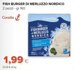 Tigre Amico Fish burger di merluzzo nordico Consilia offerta