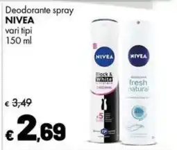 Supermercati Vinci Deodorante spray NIVEA offerta