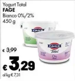 Supermercati Vinci Yogurt Total FAGE Bianco offerta