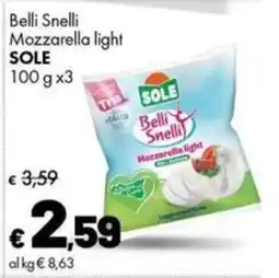 Supermercati Vinci Belli Snelli Mozzarella light offerta