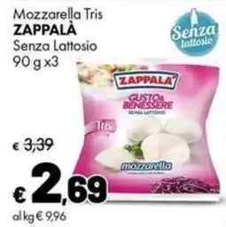 Supermercati Vinci Mozzarella Tris Zappalà Senza Lattosio offerta