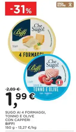 Poli Sugo ai 4 formaggi, tonno e olive con capperi Biffi offerta