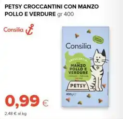 Tigre Amico Consilia Petsy croccantini con manzo pollo e verdure offerta