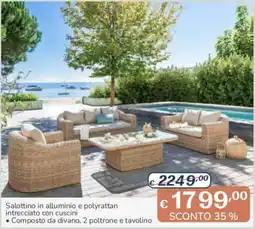 Al Pentolone Salottino in alluminio e polyrattan offerta