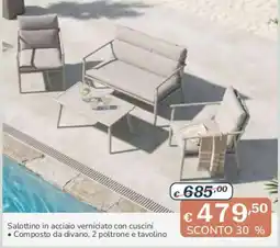 Al Pentolone Salottino in acciaio verniciato con cuscini offerta