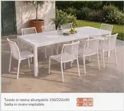 Al Pentolone Tavolo in resina allungabile offerta
