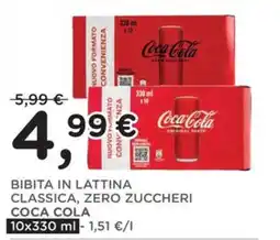 Poli Bibita in lattina classica, zero zuccheri Coca Cola offerta