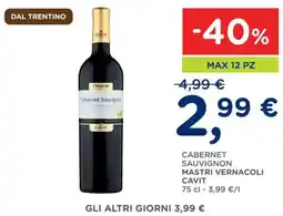 Poli Cabernet Sauvignon Mastri Vernacoli Cavit offerta