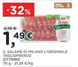 Poli Il salame di milano l'originale tagliofresco citterio offerta