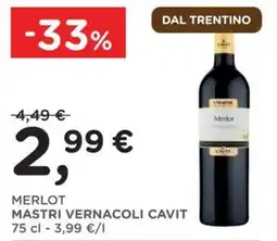 Poli Merlot Mastri Vernacoli Cavit offerta