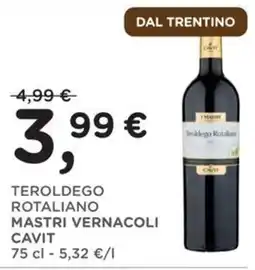 Poli Teroldego Rotaliano MASTRI VERNACOLI Cavit offerta