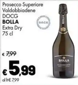 Supermercati Vinci Prosecco Superiore Valdobbiadene DOCG Bolla Extra Dry offerta
