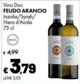 Supermercati Vinci Vino Doc Feudo Arancio offerta