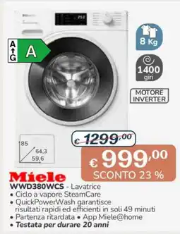 Al Pentolone Miele WWD380WCS - Lavatrice offerta