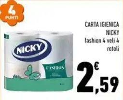 Conad Margherita Carta igienica Nicky fashion offerta