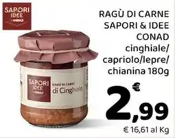 Conad Margherita Ragù di carne di Cinghiale offerta