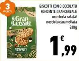 Conad Margherita Gran Cereale biscotti con cioccolato fondente grancereale offerta
