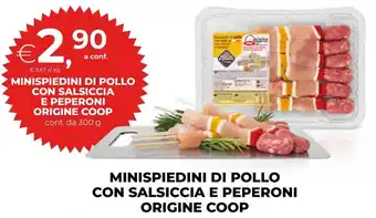 Origine Coop minispiedini di pollo con salsiccia e peperoni
