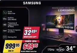 Trony Samsung 34" Odyssey OLED G8 175Hz offerta