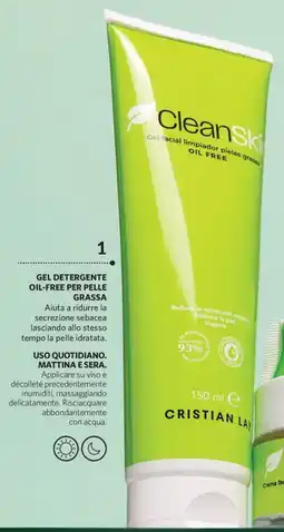 Cristian Lay Cleanskin gel detergente viso per pelli grasse offerta