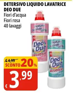 Tigros Deo Due lavatrice Fiori d'acqua offerta