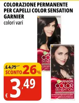 Tigros Colorazione permanente per capelli Color Sensation Garnier offerta