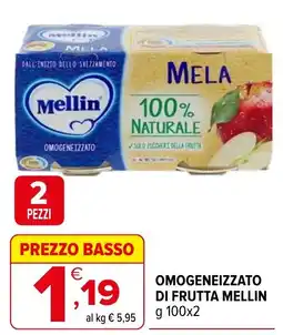 Iperal Omogeneizzato di frutta Mellin offerta
