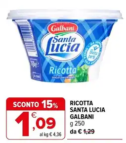 Iperal Ricotta Santa Lucia Galbani offerta