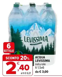 Iperal Acqua Levissima naturale offerta
