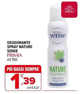 Iperal Deodorante spray nature sense Primia offerta
