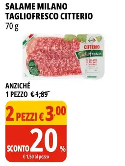 Tigros Salame milano taglio fresco Citterio offerta