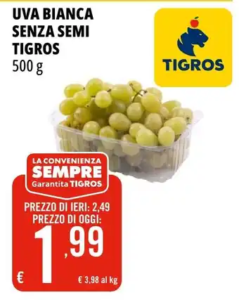 Uva bianca senza semi Tigros