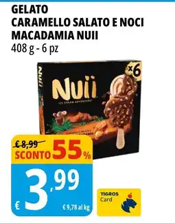 Tigros Gelato caramello salato e noci macadamia Nuii offerta