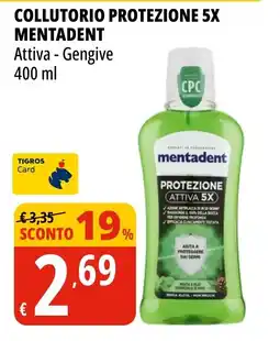 Tigros Collutorio protezione 5x mentadent offerta