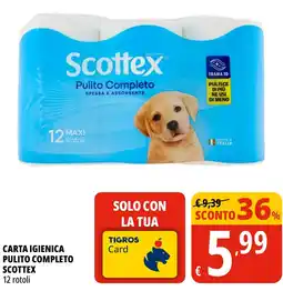 Tigros Carta igienica Pulito Completo Scottex offerta