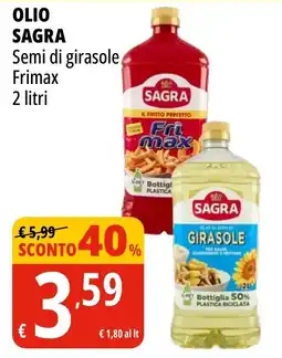 Tigros Olio Sagra Semi di girasole offerta