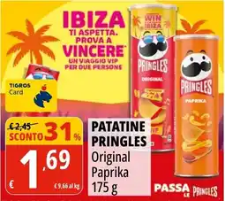 Tigros Patatine Pringles Original Paprika offerta