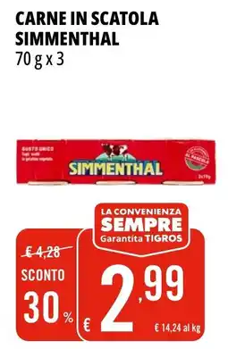 Tigros Carne in scatola Simmenthal offerta