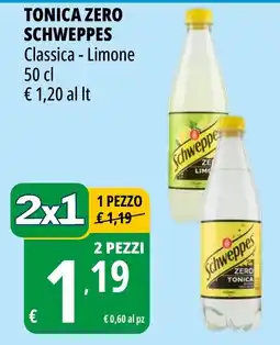 Tigros Tonica Zero Schweppes Classica - Limone offerta