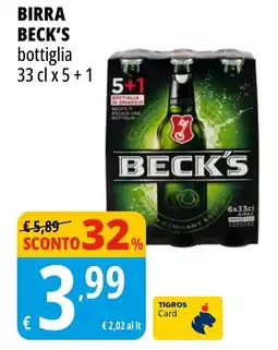 Tigros Birra Beck's offerta