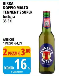 Tigros Birra doppio malto Tennent's Super offerta